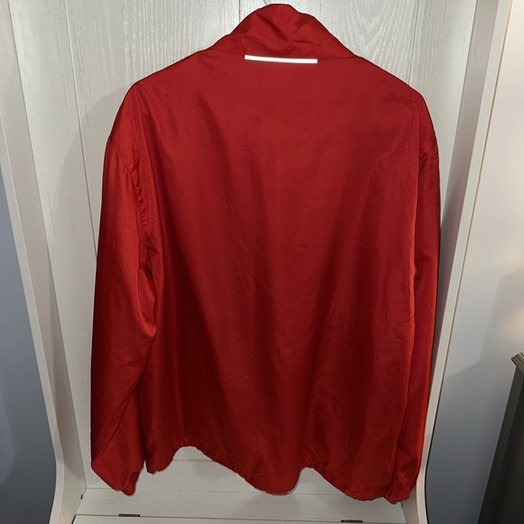 Budweiser Windbreaker Jacket Mens Quarter Zip Beer Size Large Red - Picture 3 of 6